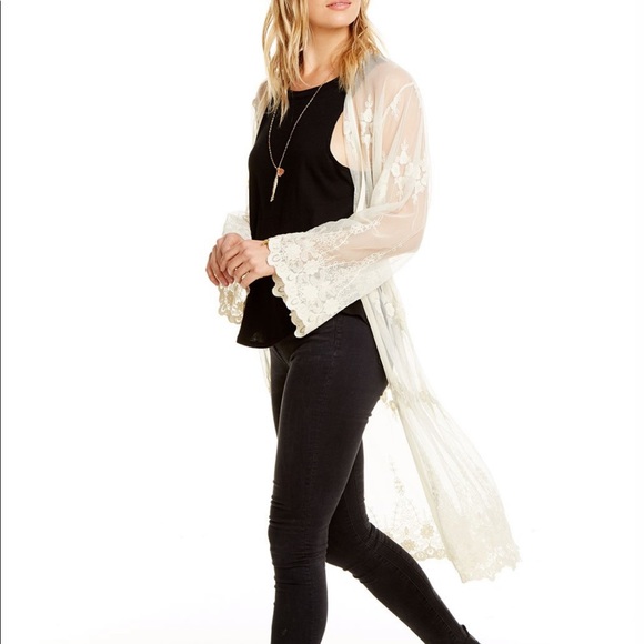 CHASER LACE FLOUNCY L/S LONG DUSTER